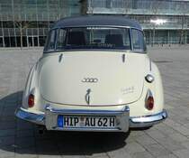 =DKW 1000 S steht auf dem Vorplatz des Audi-Museum Ingolstadt im April 2019.