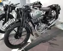 =DKW SB 200 A (2. Serie), Bj. 1936, 192 ccm, 7 PS, steht im Audi-Museum Ingolstadt im April 2019.