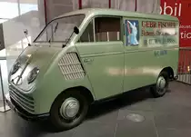 =DKW F 89L Schnellaster, Bj. 1950, 20 PS, 684 ccm, steht im Audi-Museum Ingolstadt im April 2019. Das ausgestellte Modell war bis Dezember 1977 in Betrieb und wurde danach originalgetreu restauriert.