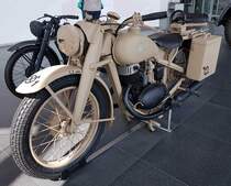 =DKW NZ 350/1 in  Sahara -Ausführung, Bj. 1945, 346 ccm, 11,5 PS, ausgestellt im Audi-Museum Ingolstadt im April 2019.
