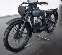 =DKW RT 125/1 in Wehrmachtsausführung, Bj. 1943, 4,75 PS, 123 ccm, gesehen im Audi-Museum Ingolstadt im April 2019.