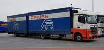 MB Actros-Hängerzug der Spedition CRAISS rastet im Mai 2019 an der A 7