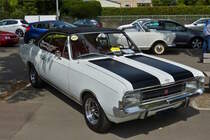 Opel Commodore A GS Coupe, Bj 1969, 6 Zyl, 131 Ps, auf den Chip festgehalten beim Oldtimertreff in Remich. 14.Juli 2019