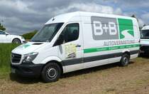 =MB Sprinter der Autovermietung B+B steht auf dem Besucherparkplatz der Rettmobil 2019 in Fulda, 05-2019
