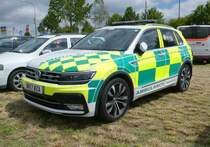 =VW Tiguan von  eliteems  aus Großbritannien steht auf dem Besucherparkplatz der Rettmobil 2019 in Fulda, 05-2019