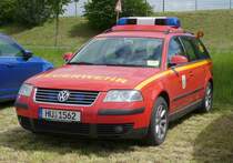 =VW Passat der Stadt HANAU, steht auf dem Besucherparkplatz der Rettmobil 2019 in Fulda, 05-2019