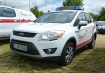 =Ford Kuga der Johanniter RV RHEIN - MAIN, steht auf dem Besucherparkplatz der Rettmobil 2019 in Fulda, 05-2019