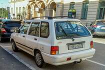 Kia Pride Rückansicht. Pecs (HU), Juli, 2019.