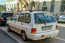 Kia Pride Rückansicht. Pecs (HU), Juli, 2019.