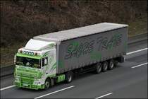 Ein auff�lliges Design haben die Lkw&acute;s der polnischen Spediton SACHS TRANS. Das im Jahr 1986 in Radlin gegr�ndete Unternehmen ist voralem von/nach Deutschland, �sterreich, Italien und den rest von West-, S�d- und Nordeuopa unterwegs. (11.03.2009)