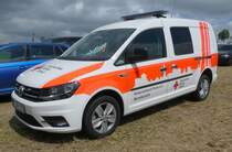 =VW Caddy vom DRK KV PEINE, abgestellt auf dem Besucherparkplatz der Rettmobil 2019 in Fulda, 05-2019