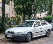 Skoda Octavia, aufgenommen in Pecs (HU), 07.2019.
