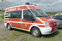 =Ford Transit als MTF der Feuerwehr DORFWEIL, abgestellt auf dem Besucherparkplatz der Rettmobil 2019 in Fulda, 05-2019