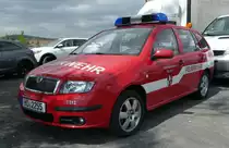 =Skoda Fabia Combi als Kommandowagen der Feuerwehr NAILA, abgestellt auf dem Besucherparkplatz der Rettmobil 2019 in Fulda, 05-2019