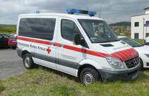 =MB Sprinter vom DRK KV Hochtaunus OV USINGEN, abgestellt auf dem Besucherparkplatz der Rettmobil 2019 in Fulda, 05-2019