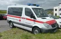 =MB Sprinter vom DRK KV Hochtaunus OV USINGEN, abgestellt auf dem Besucherparkplatz der Rettmobil 2019 in Fulda, 05-2019