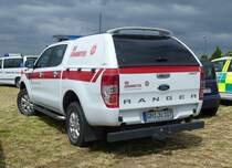 =Ford Ranger der Johanniter RV RHEIN.-/OBERBERG, abgestellt auf dem Besucherparkplatz der Rettmobil 2019 in Fulda, 05-2019