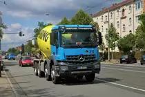 Mercedes Benz Arocs Betonmischer am 03.08.19 in Frankfurt am Main