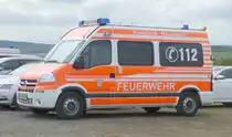 =Opel Movano 3.0 CDTI als ELW der Feuerwehr RANSBACH-BAUMBACH, abgestellt auf dem Besucherparkplatz der Rettmobil 2019 in Fulda, 05-2019