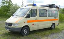 =MB Sprinter vom BRK KV GÜNZBURG, steht auf dem Besucherparkplatz der Rettmobil 2019 in Fulda, 05-2019