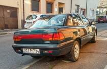 Rückansicht eines Daewoo Espero in wirklich schönem Zustand. Foto: Pecs (HU), Juli, 2019.