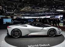 Pininfarina Battista, ausgestellt auf dem Autosalon Genf, 2019.