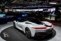 Pininfarina Battista, ausgestellt auf dem Autosalon Genf, 2019.