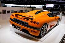 Koenigsegg CCR, ausgestellt auf dem Autosalon Genf, 2019.