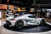 Koenigsegg Jesko, ausgestellt auf dem Autosalon Genf, 2019.