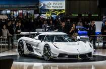 Koenigsegg Jesko, ausgestellt auf dem Autosalon Genf, 2019.