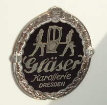 IFA F8 Cabrio (Gläserkarosserie) Baujahr 1954
Karosseriemarkenschild Gläser
Aufnahme 04.06.2003