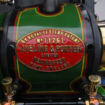 Typenschild am Dampftraktor  Lady Colinda  Anfang Juli 2019 in Altenbeken.