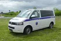 =VW T 5 steht auf einer Sonderausstellungsfläche anl. Rettmobil im Mai 2019