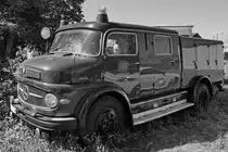 Ein Mercedes-Benz 322 der Bahnfeuerwehr wurde Anfang Juni 2019 in Nördlingen ausgestellt.