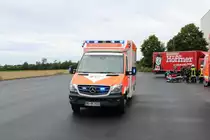 DRK OV Langenselbold Mercedes Benz Sprinter RTW am 17.08.19 bei einer Jugendfeuerwehrübung 