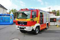 Feuerwehr Ginsheim Gustavsburg MAN TGM Rosenbauer AT HLF20 am 18.08.19 beim Tag der offenen Tür