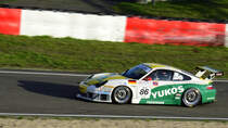 Porsche 996 GT3 RS (2004), beim 47. AvD - Oldtimer Grand Prix, 9.-11. August 2019 / Nürburgring, Rennen 11 Aston Martin Masters Endurance Legends. Aufnahme 10.8.2019 von einer Zuschauer- Tribühne