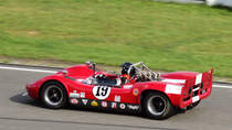 McLaren M1 B (1969), beim 47. AvD - Oldtimer Grand Prix, 9.-11. August 2019 / Nürburgring, Rennen4, Revival Deutsche Rennsport-Meisterschaft 1972 - 1981. Aufnahme 10.8.2019 von einer Zuschauer- Tribühne