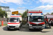 DKR OV Langenselbold Mercedes Benz Sprinter KTW und Atego LKW am 18.08.19 beim Tag der offenen Tür der Feuerwehr 