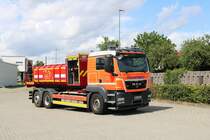 Feuerwehr Gründau MAN TGS WLF mit AB-Tank (Trink-/Löschwasser) am 18.08.19 beim Tag der offenen Tür der Feuerwehr Langenselbold 