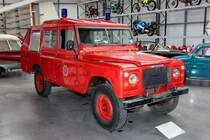 Land Rover 4x4 Pump Water Tender (Pilcher Greene), Baujahr 1981, im Isle of Man Motor Museum Jurby am 01.05.2018