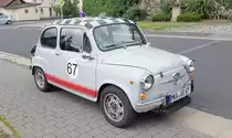 =Fiat 600 Abarth steht im August 2019 in Oberelsbach
