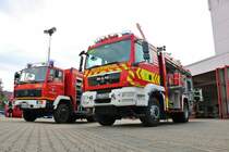 Feuerwehr Dieburg Mercedes Benz RW1 und MAN TGM TLF20/40 am 01.09.19 beim Tag der offenen Tür