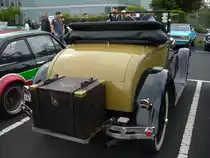 Heckansicht eines Ford Model A Roadster DeLuxe aus dem Jahr 1928. Alt-Ford-Treffen bei Mo´s Bikertreff in Krefeld am 01.09.2019.