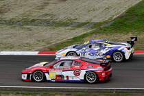 #81 Roschmann, Dominik (Gersthofen), Ferrari 430 GTC (2008)und #111 Harmsen, Holger (Wesel), Ferrari 488 Challenge (2019),Rennen 12: FCD RacingSeries, am Samstag 10.8.19 beim 47. AvD - Oldtimer Grand Prix 2019 / Nürburgring.