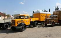 Borgward Lkw Pritsche mit passendem Oldtimer Anhänger am 31.08.2019 beim Jubiläum der Fa. Lachmann in Natrup Hagen.