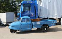 Auch dieser Goliath gehörte zu den anlässlich des Firmen Jubiläums der Fa. Lachmann ausgestellten Fahrzeuge auf dem Betriebsgelände in Natrup Hagen am 31.08.2019.