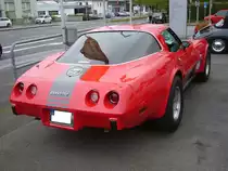 Heckansicht eines Chevrolet Corvette C3 Targa aus dem Jahr 1978 im Farbton im medium red. 6. Saarner Oldtimer Cupe am 08.09.2019 in Mülheim an der Ruhr.