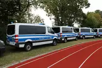 Drei Bundespolizei Mercedes Benz Sprinter der BFE (Beweiss und Festnameeinheit) am 08.09.19 beim Tag der offenen Tür in Hünfeld 
