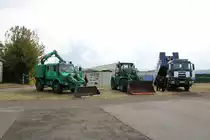 Bundespolizei Mercedes Benz Unimog U2150, Radlader und MAN TGS WLF am 08.09.19 beim Tag der offenen Tür in Hünfeld
